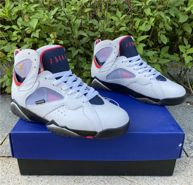 Original Air Jordan 7 PSG White Blue Red Black - Click Image to Close